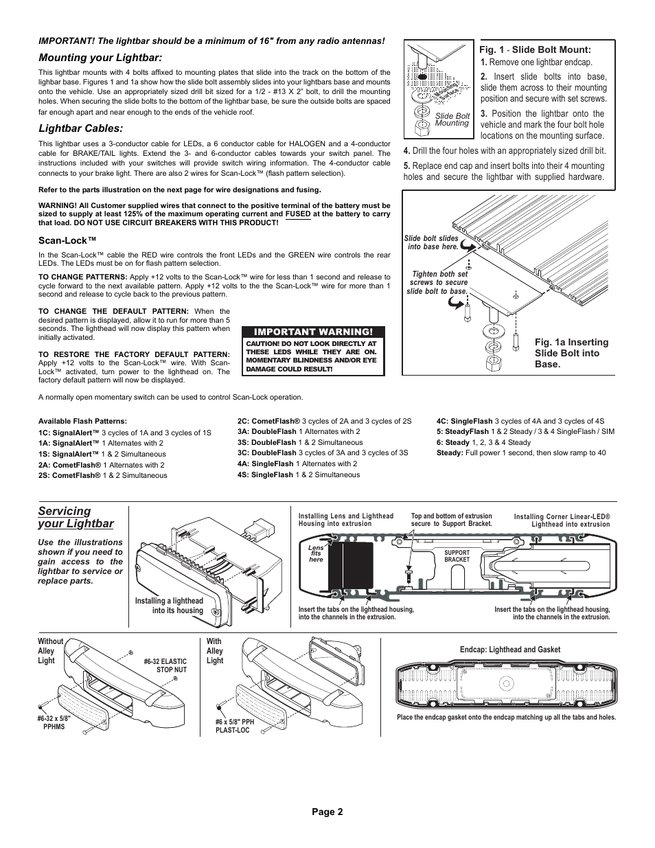 Servicin our li htbar g y g | Whelen SL0TAAAA User Manual | Page 2 / 3