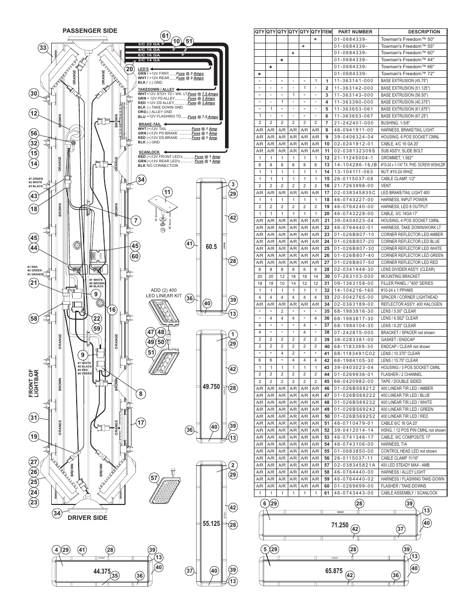 Page 3, Driver side, Passenger side | Whelen FL0TAAAA User Manual | Page 3 / 3