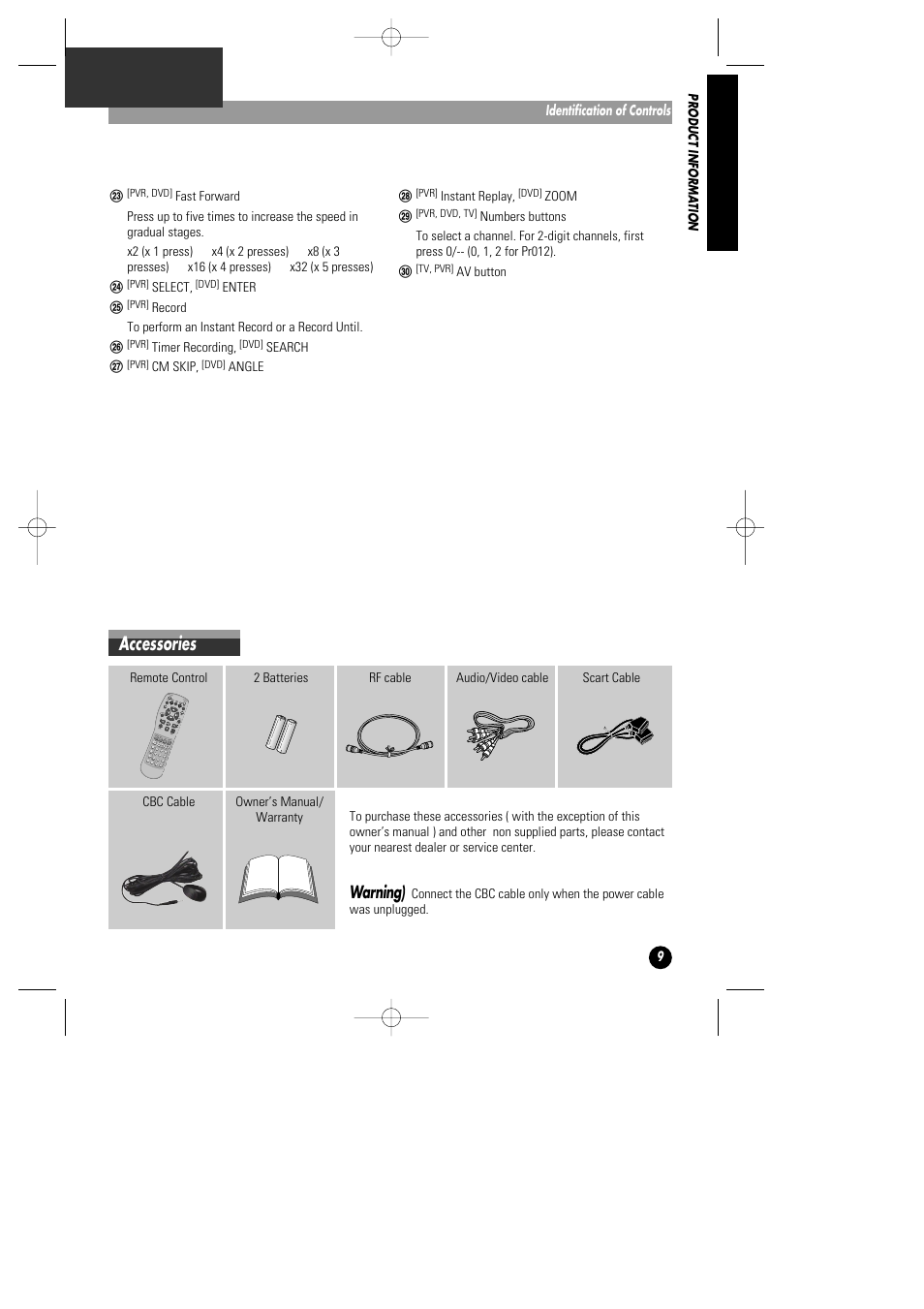 Accessories, Warning) | Daewoo DHD-4000D User Manual | Page 10 / 60
