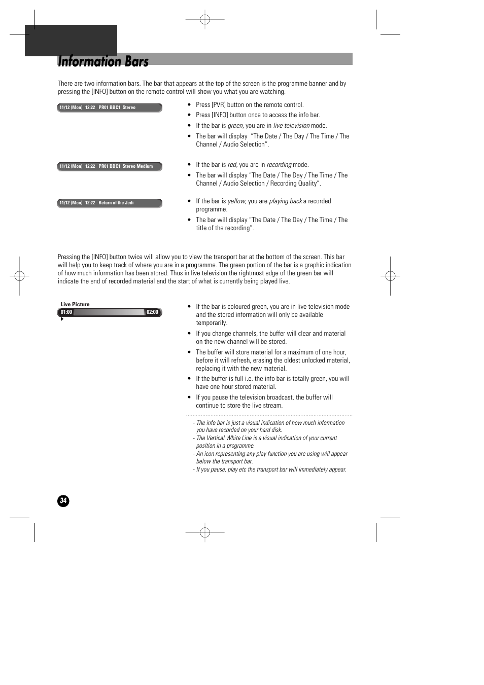 Information bars | Daewoo DHD-4000D User Manual | Page 35 / 60