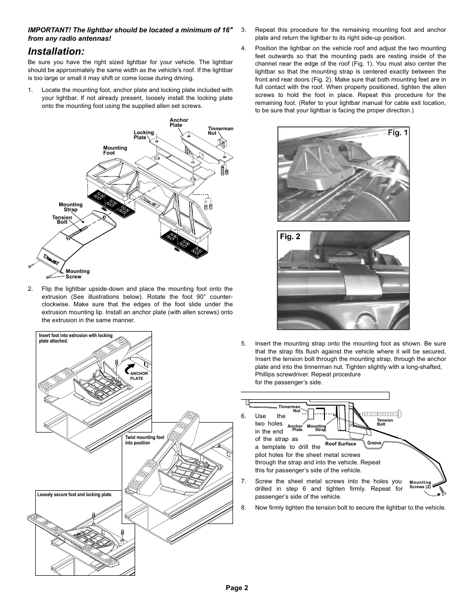 Installation, Page 2 | Whelen MKEZ83 User Manual | Page 2 / 2