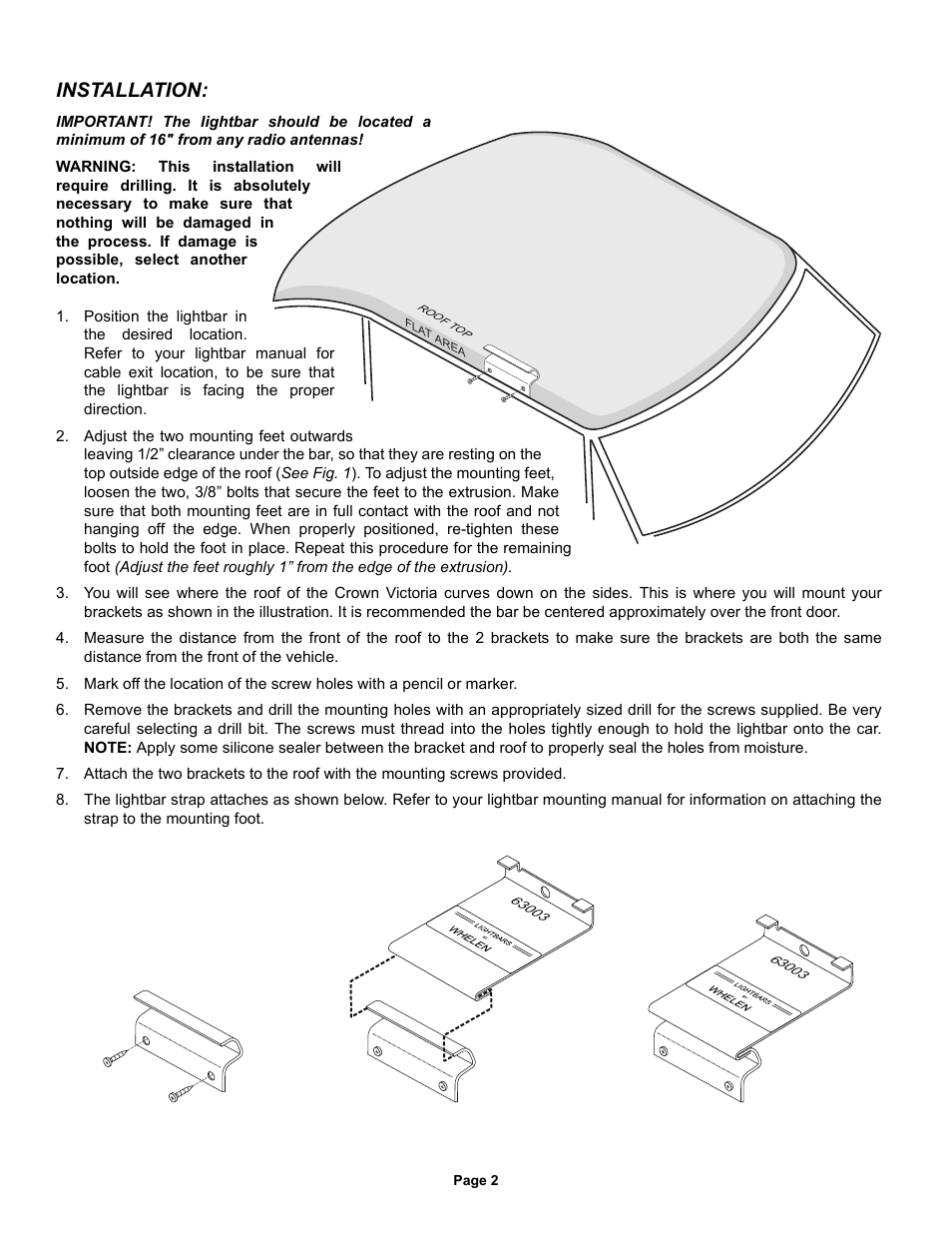 Installation | Whelen MKEZ40 User Manual | Page 2 / 2