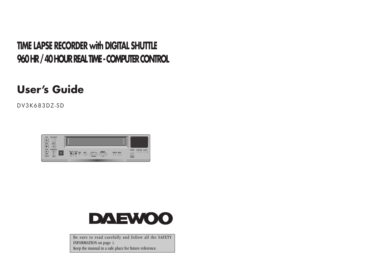 Daewoo DV3K683DZ-SD User Manual | 25 pages