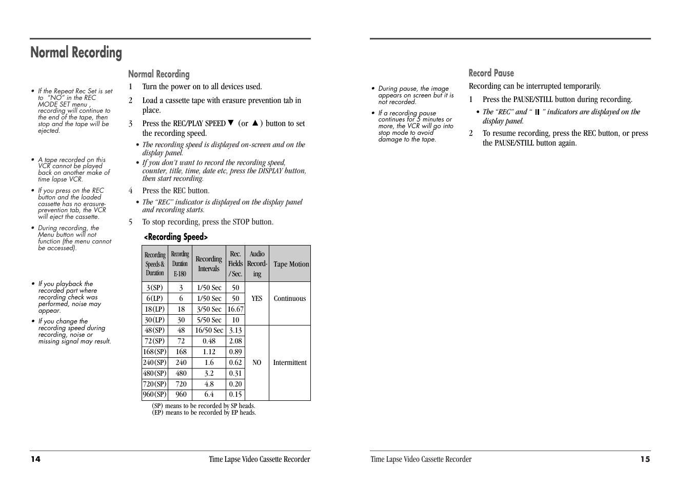 Normal recording | Daewoo DV3K683DZ-SD User Manual | Page 10 / 25