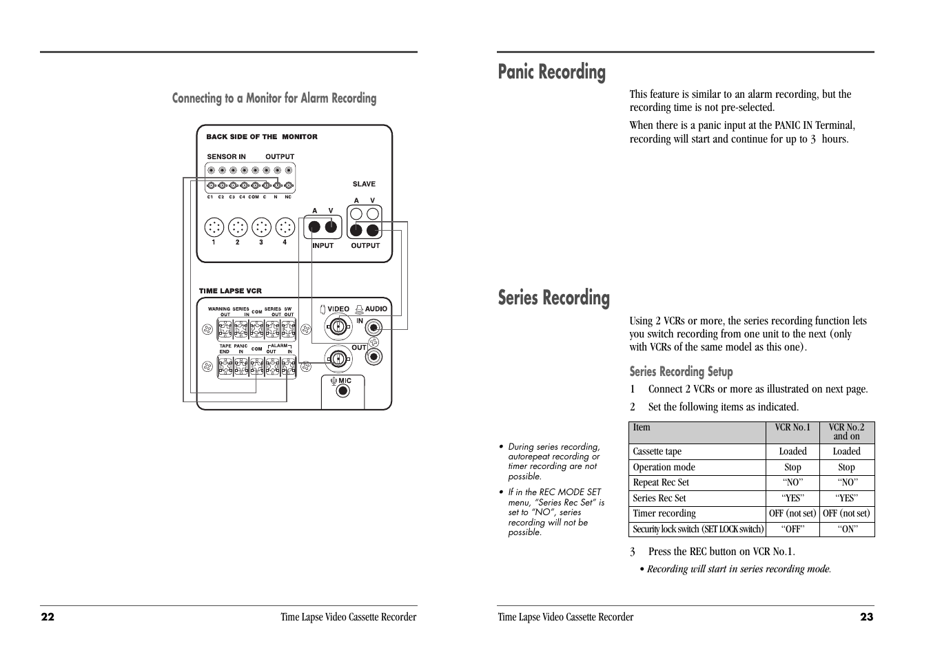 Series recording, Panic recording | Daewoo DV3K683DZ-SD User Manual | Page 14 / 25