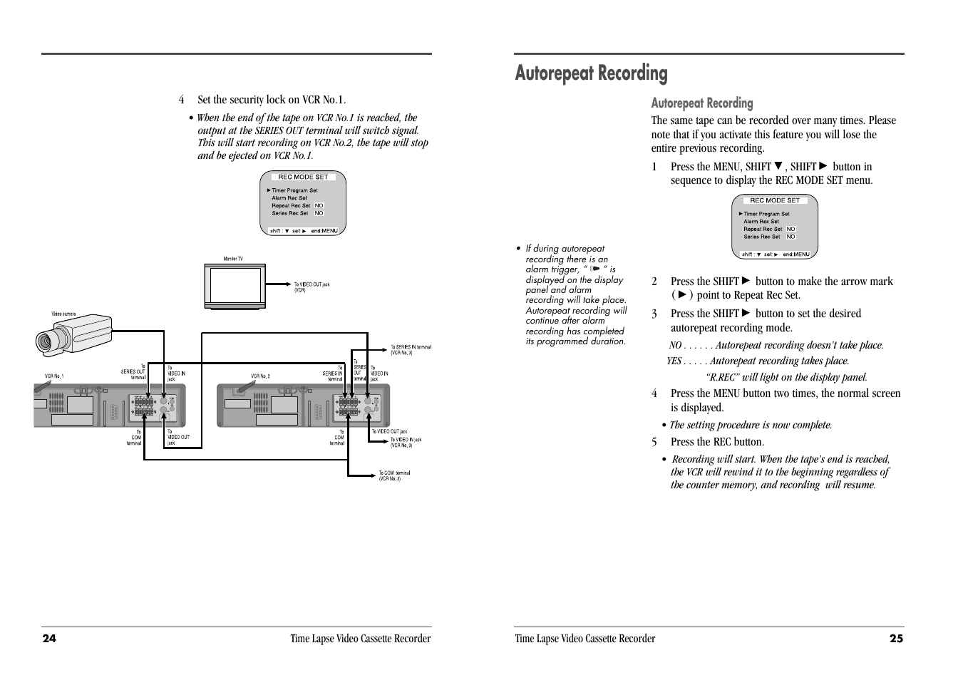 Autorepeat recording | Daewoo DV3K683DZ-SD User Manual | Page 15 / 25