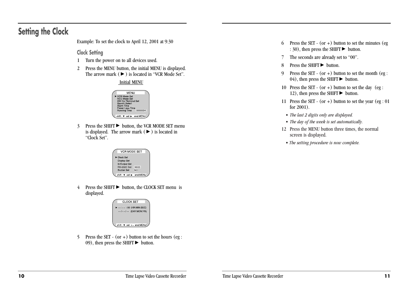 Setting the clock | Daewoo DV3K683DZ-SD User Manual | Page 8 / 25