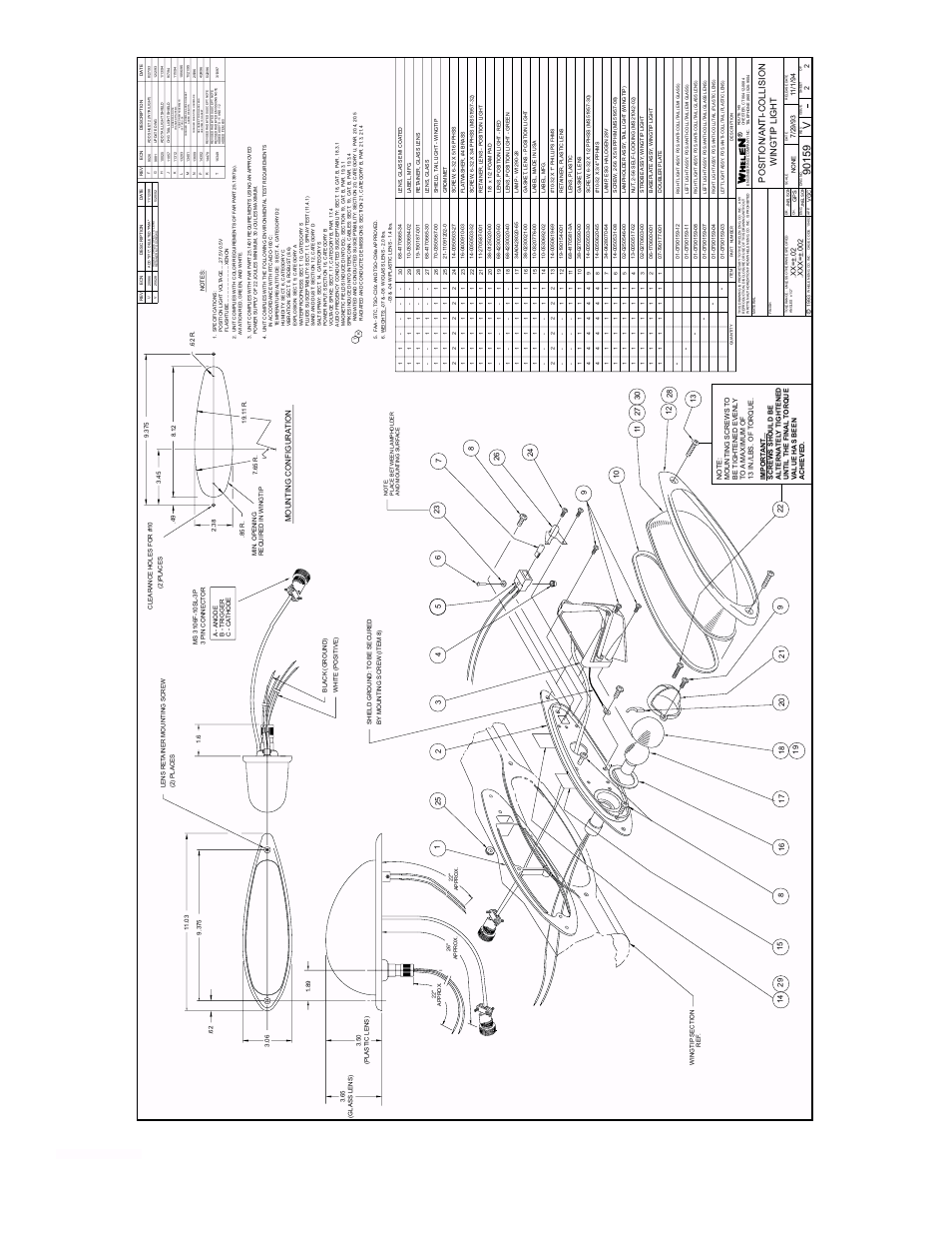 Page 6, Wingtip light position/anti-collision | Whelen Cessna Citation 550 User Manual | Page 6 / 6