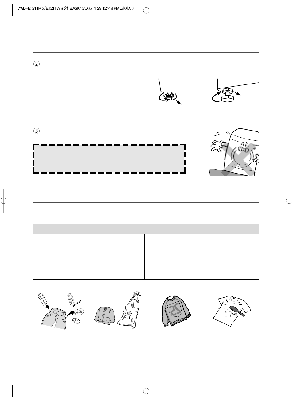 Operating your washer | Daewoo DWD-E1211R'S User Manual | Page 7 / 32