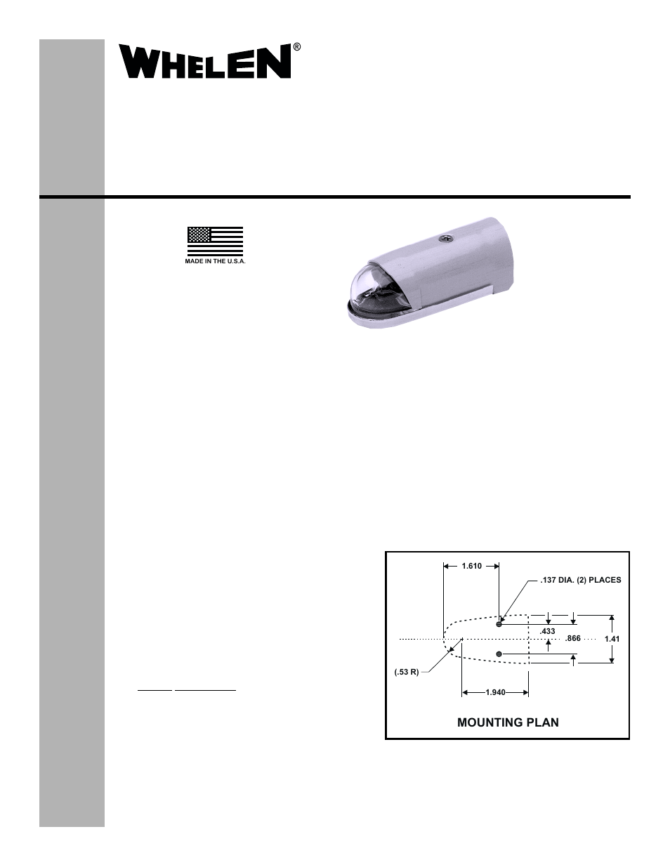 Whelen 70722 User Manual | 2 pages