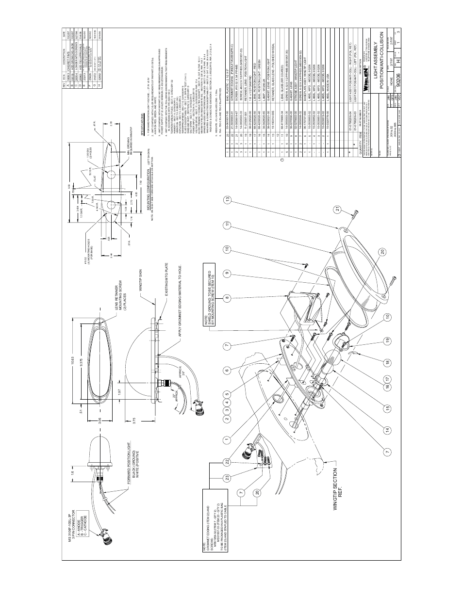 Page 2, Position/anti-collision light assembl y | Whelen 90206 User Manual | Page 2 / 3