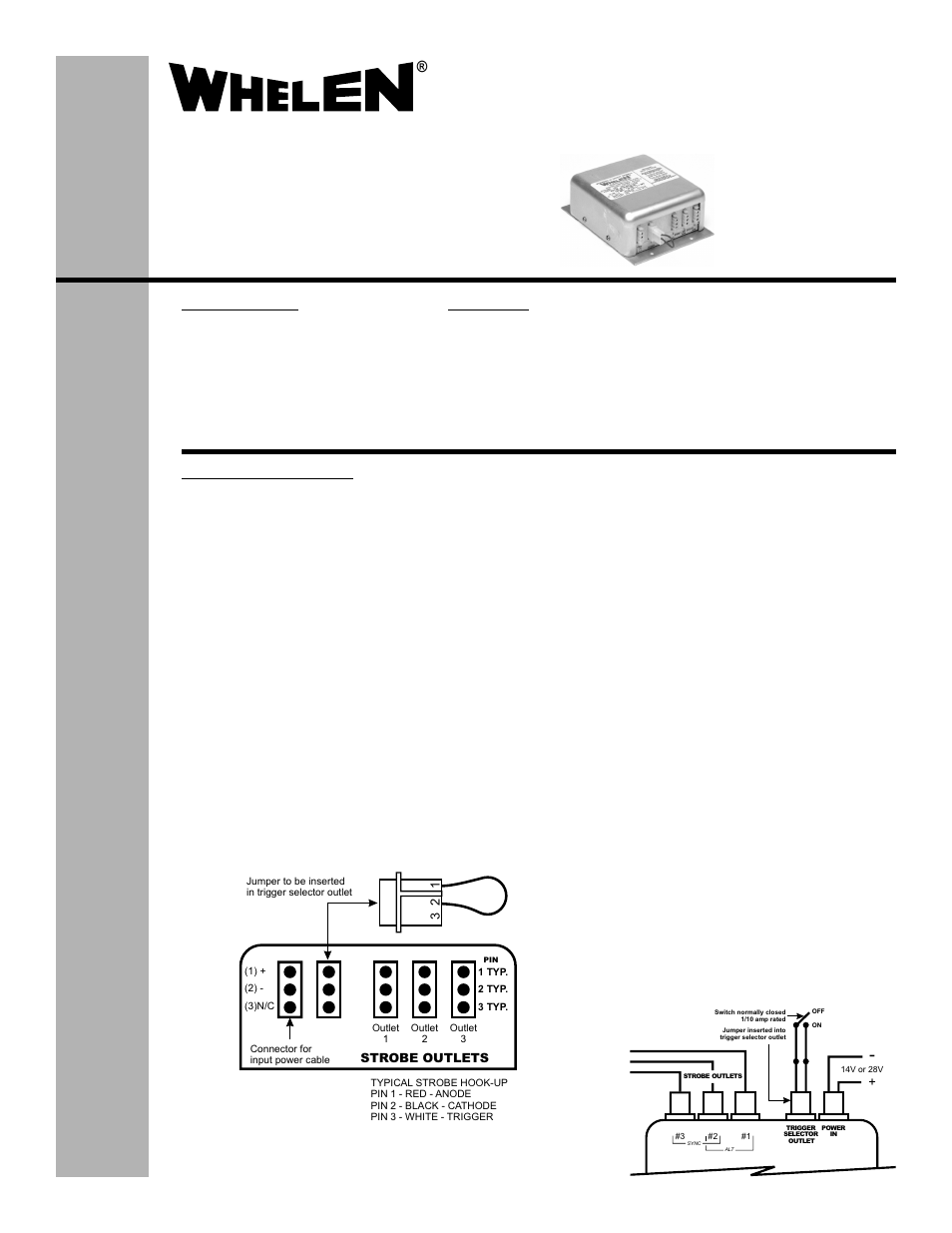 Whelen HDACF User Manual | 2 pages