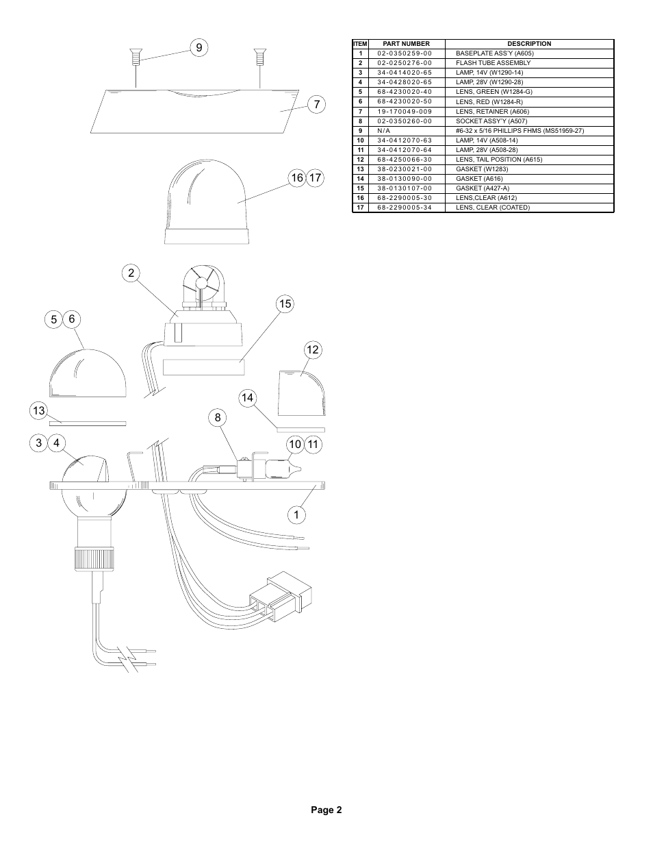 Whelen A600PG/PR Series User Manual | Page 2 / 2