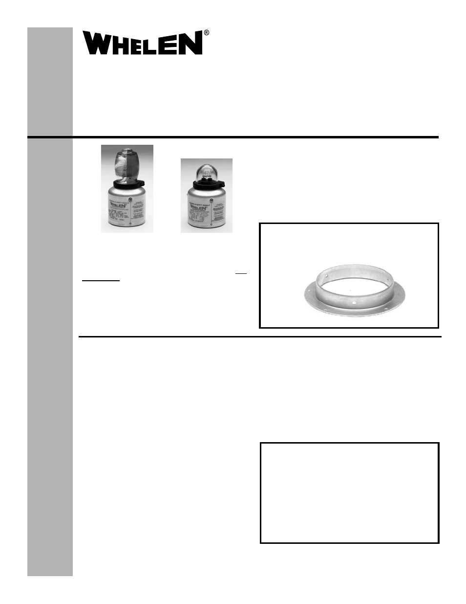 Whelen HRCFA User Manual | 2 pages