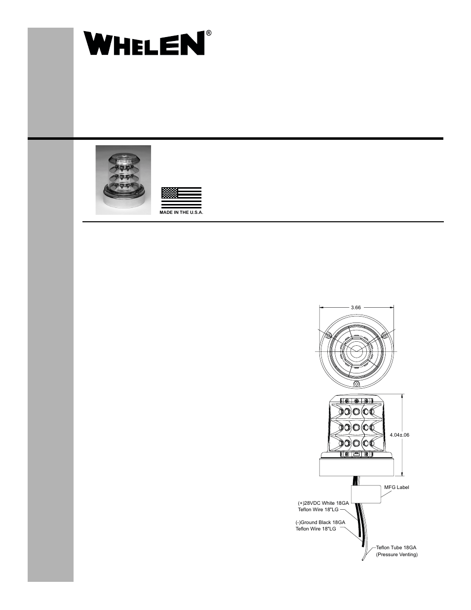 Whelen 7090500 User Manual | 2 pages