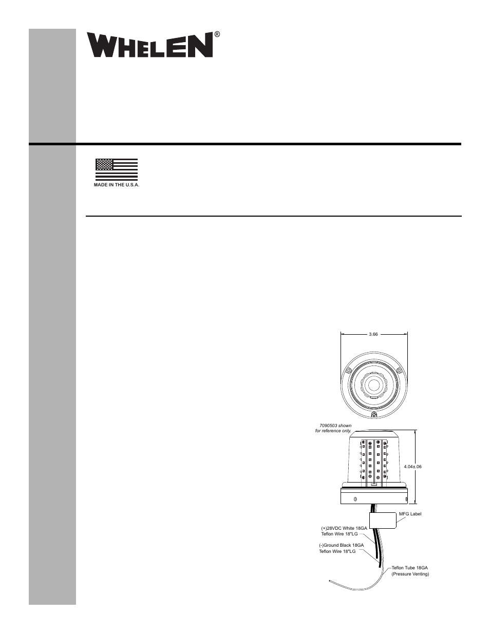 Whelen 7090503 User Manual | 2 pages