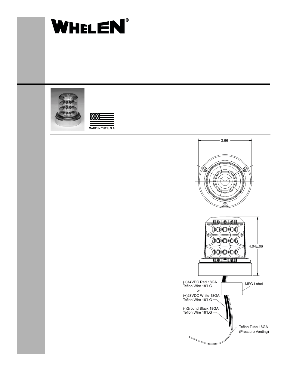 Whelen 7090000 User Manual | 2 pages