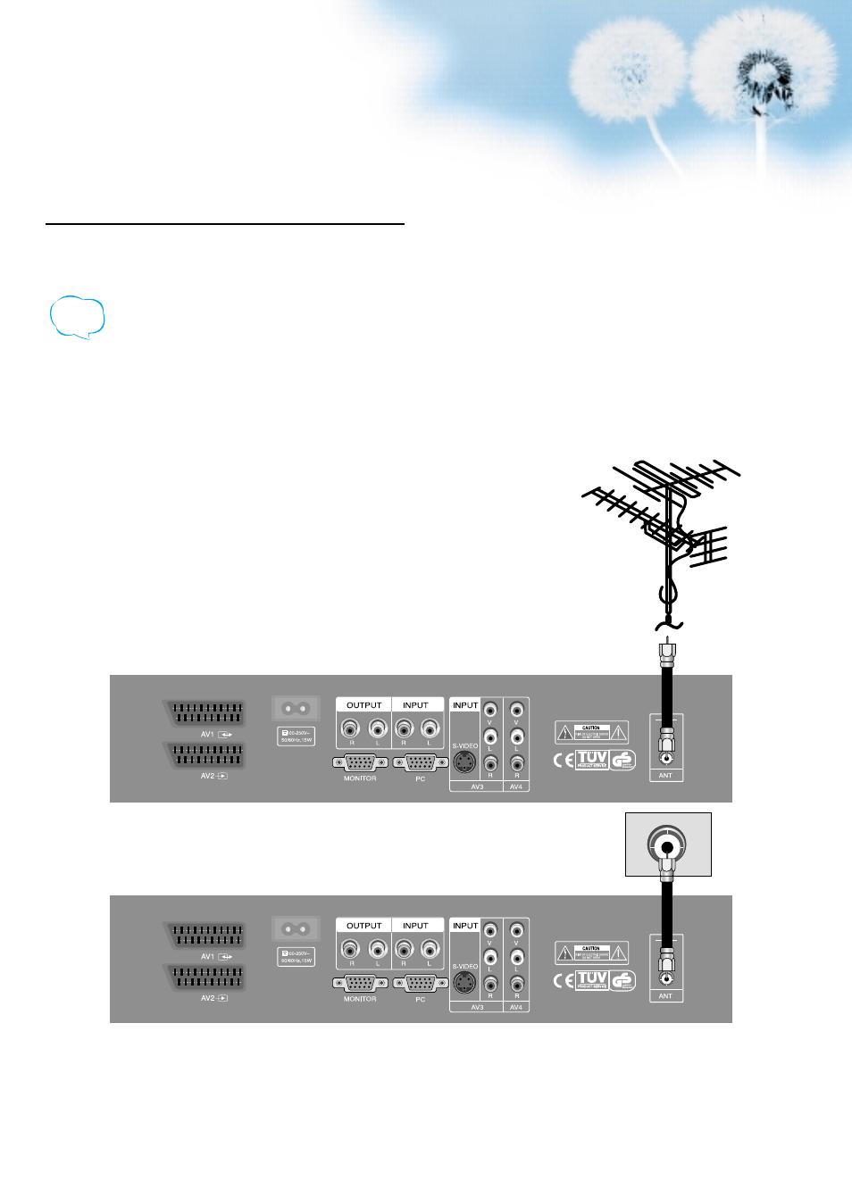 Connecting with an aerial | Daewoo DSA-9310E User Manual | Page 11 / 43