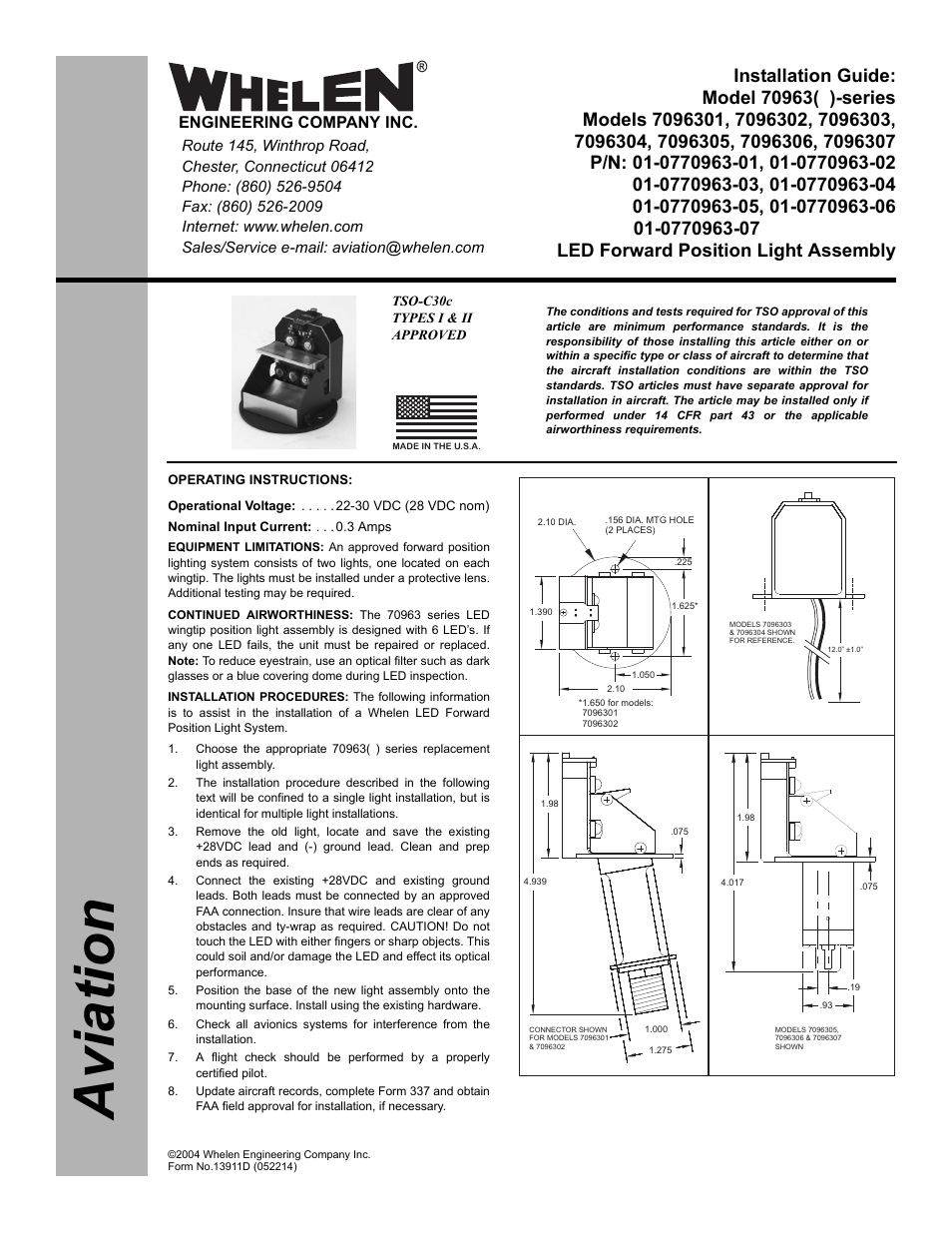 Whelen 7096301 User Manual | 2 pages