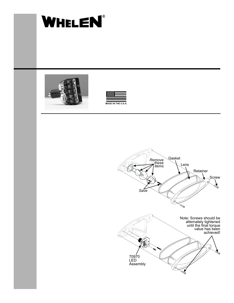 Whelen 7097001 User Manual | 1 page