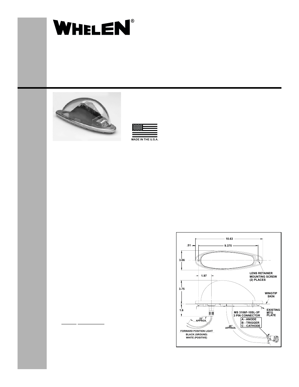 Whelen 9020609 User Manual | 2 pages