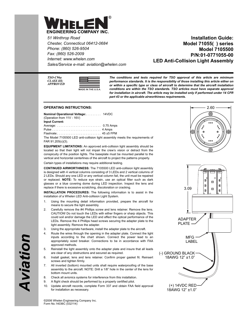 Whelen 7105500 User Manual | 2 pages