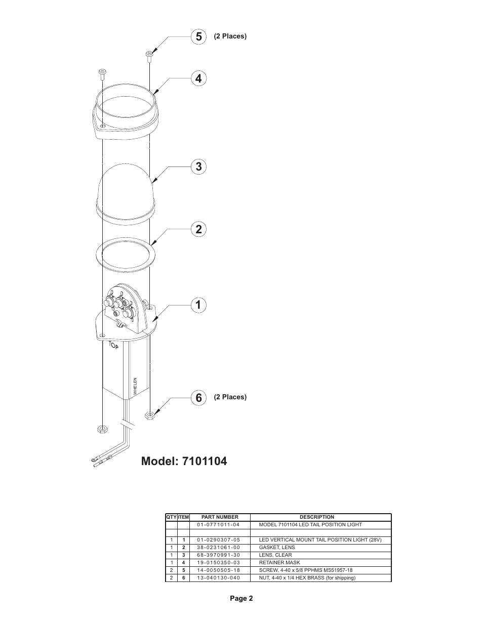 Whelen 7101104 User Manual | Page 2 / 2