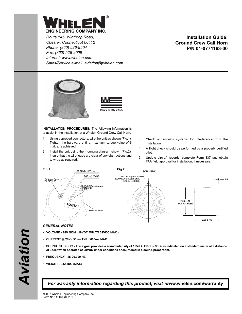 Whelen 71163 User Manual | 1 page