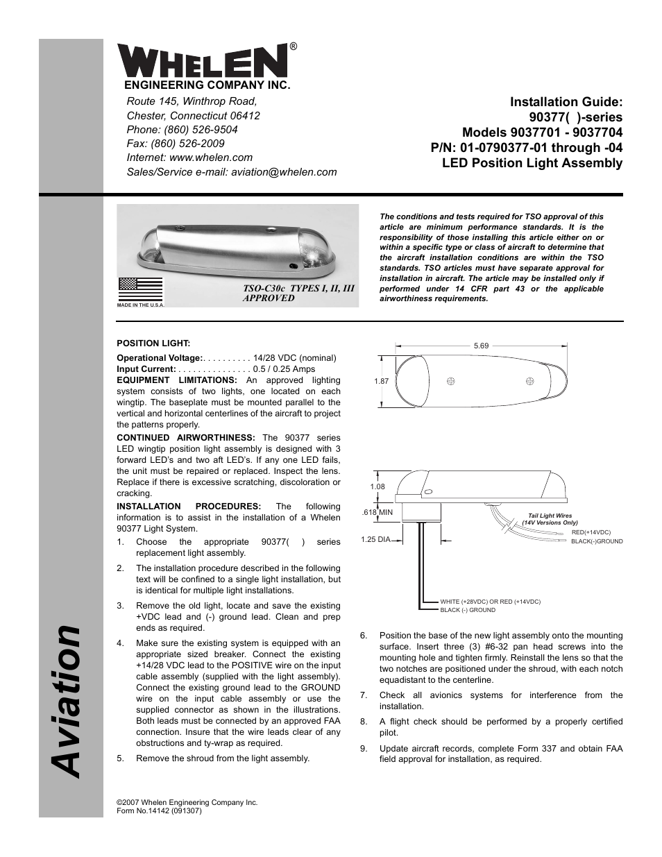 Whelen 9037701 User Manual | 2 pages