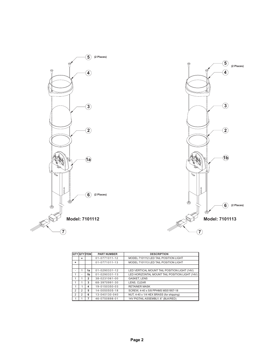 1b 7 | Whelen 7101112 User Manual | Page 2 / 2