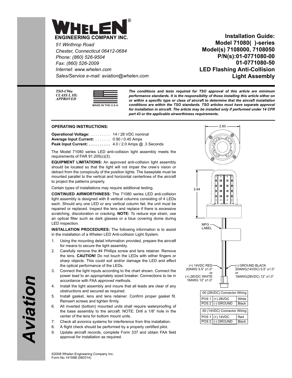 Whelen 7108000 User Manual | 2 pages