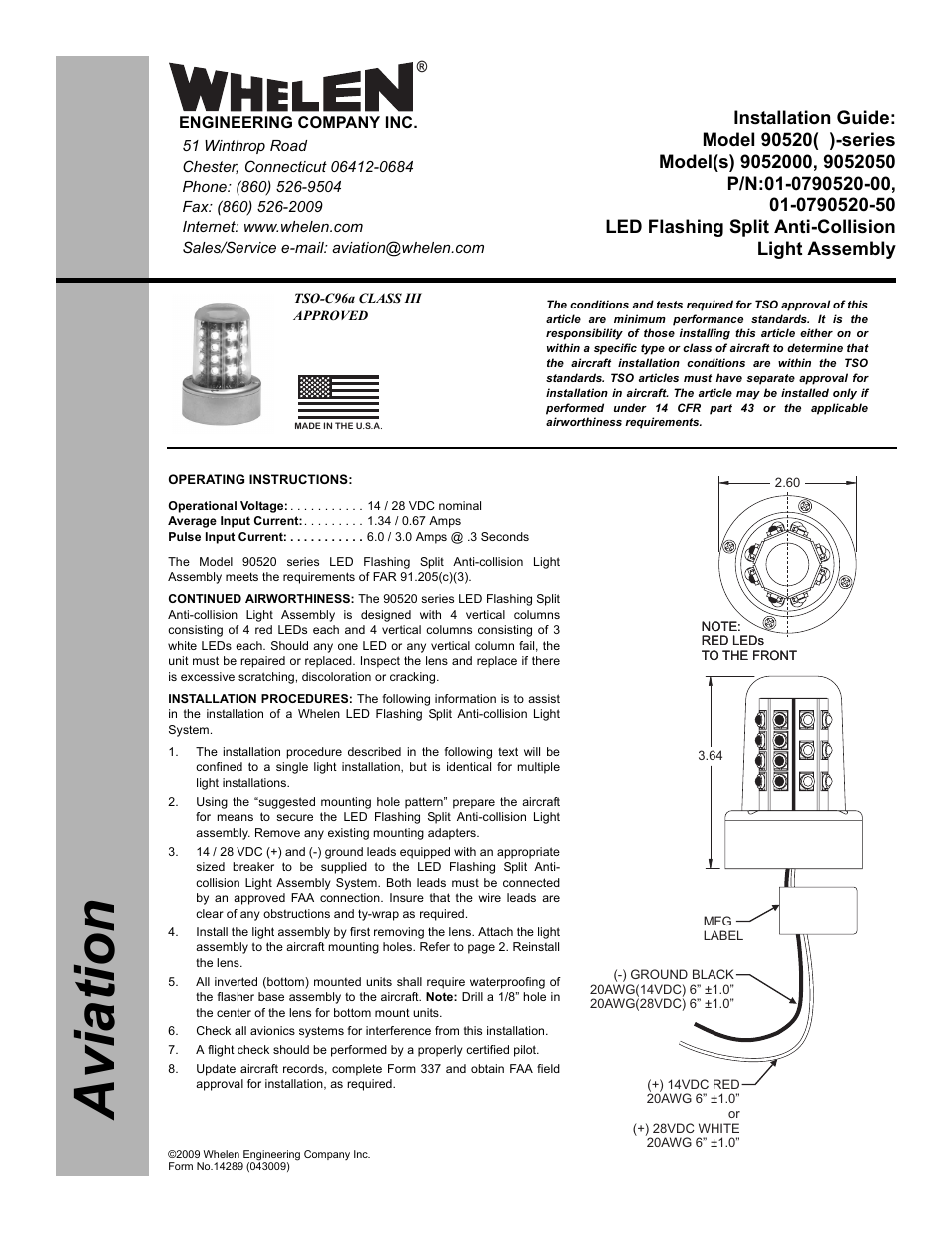 Whelen 9052000 User Manual | 2 pages