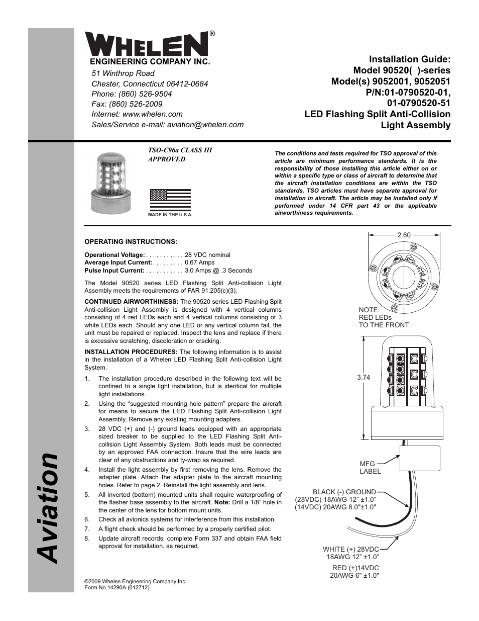 Whelen 9052001 User Manual | 2 pages