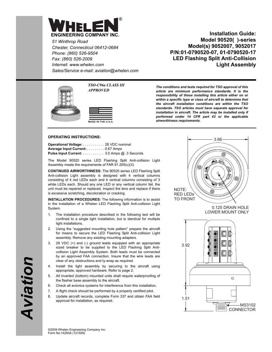 Whelen 9052007 User Manual | 2 pages