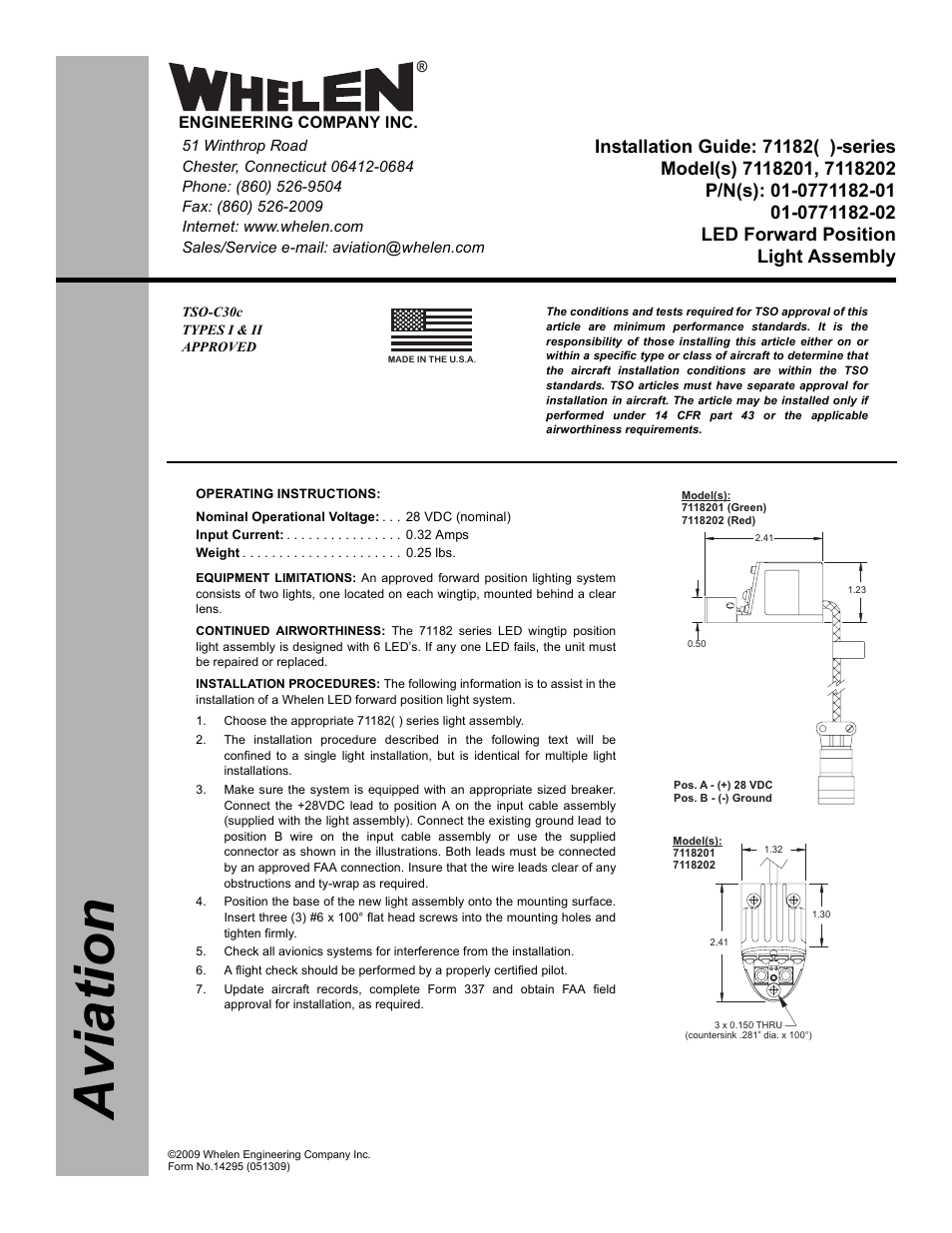 Whelen 7118201 User Manual | 2 pages