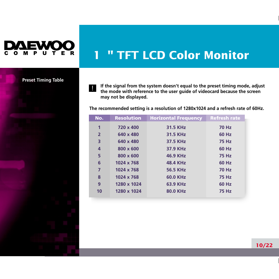 Daewoo F227B User Manual | Page 13 / 25