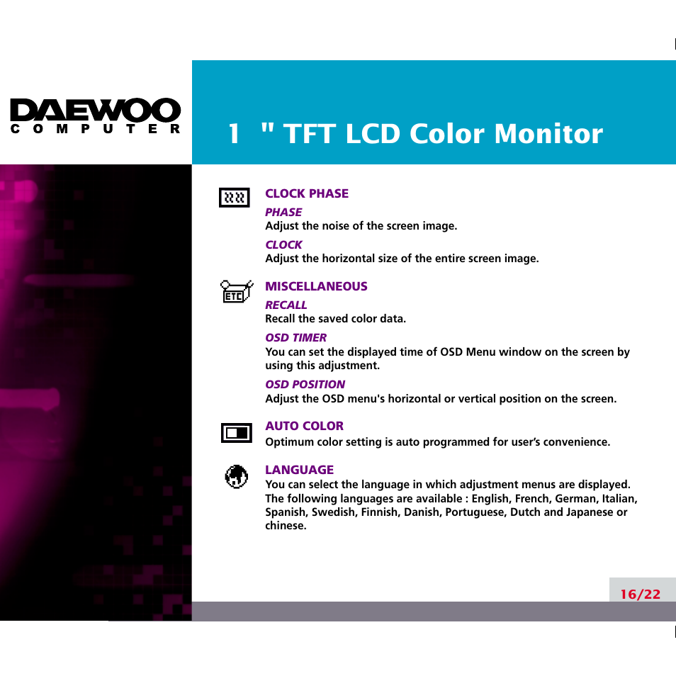 Daewoo F227B User Manual | Page 19 / 25