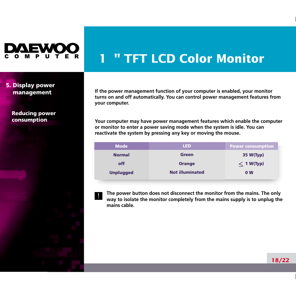 Daewoo F227B User Manual | Page 21 / 25