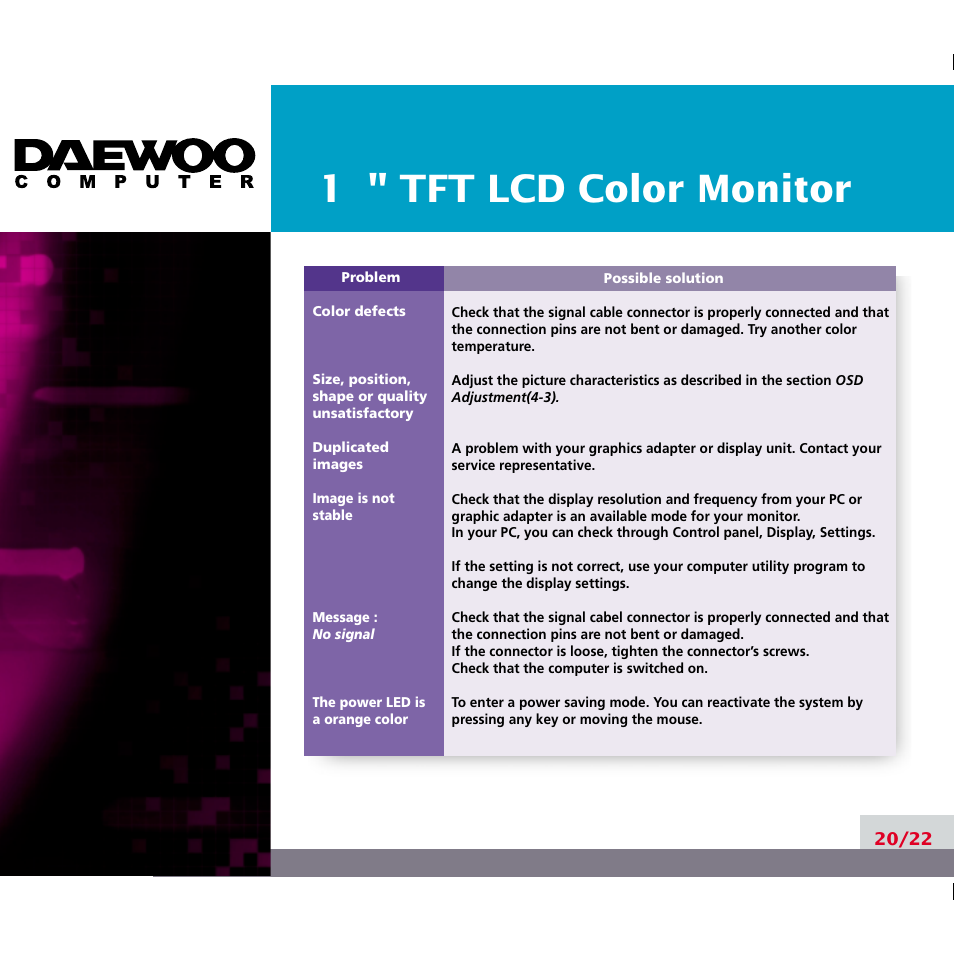 Daewoo F227B User Manual | Page 23 / 25