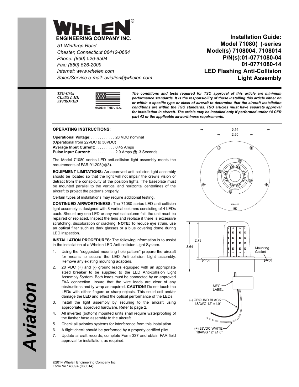 Whelen 7108004 User Manual | 2 pages