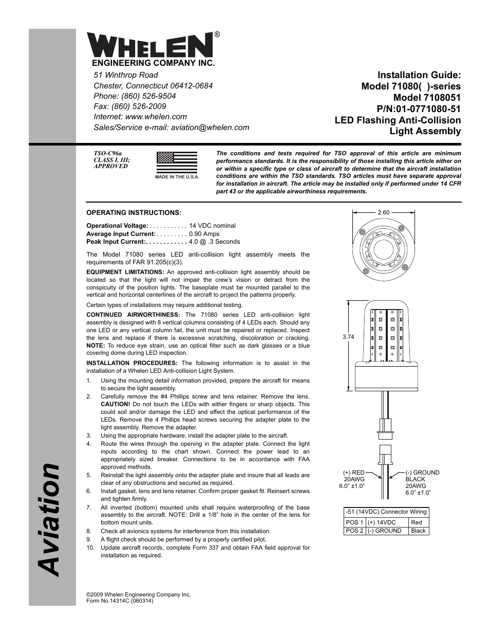 Whelen 7108051 User Manual | 2 pages