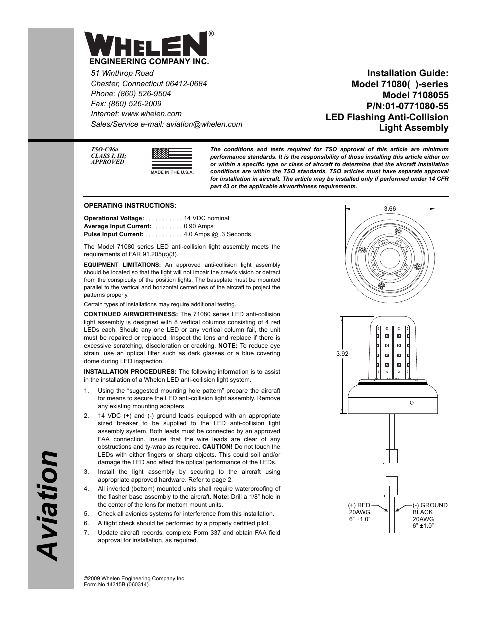 Whelen 7108055 User Manual | 2 pages