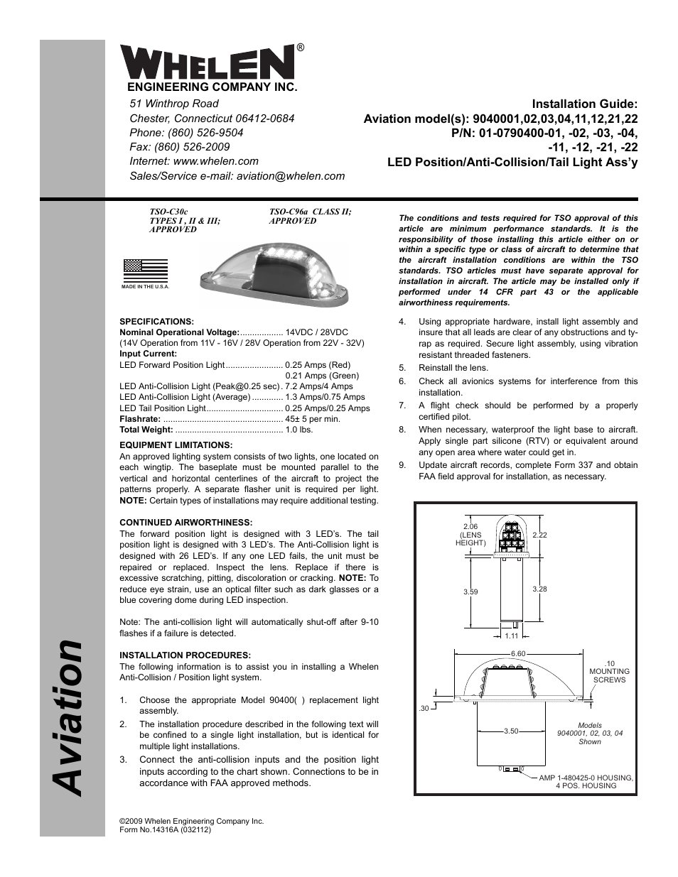 Whelen 9040001 User Manual | 2 pages