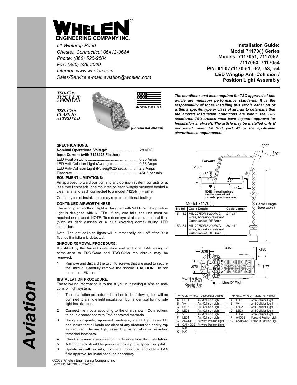 Whelen 7117051 User Manual | 1 page