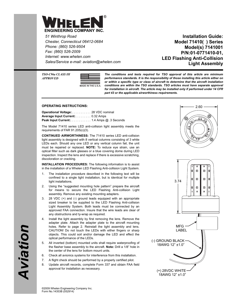 Whelen 7141001 User Manual | 2 pages