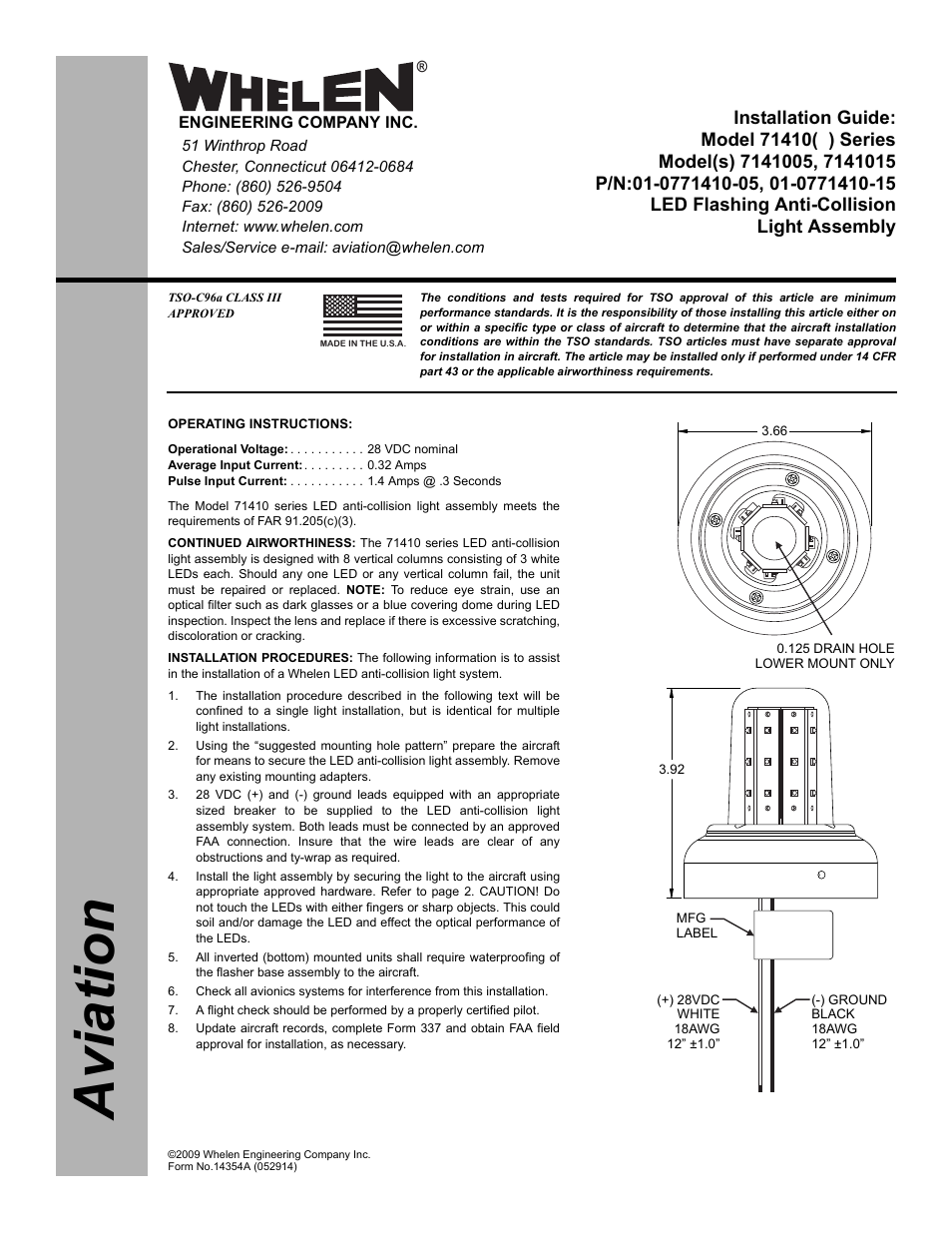 Whelen 7141005 User Manual | 2 pages