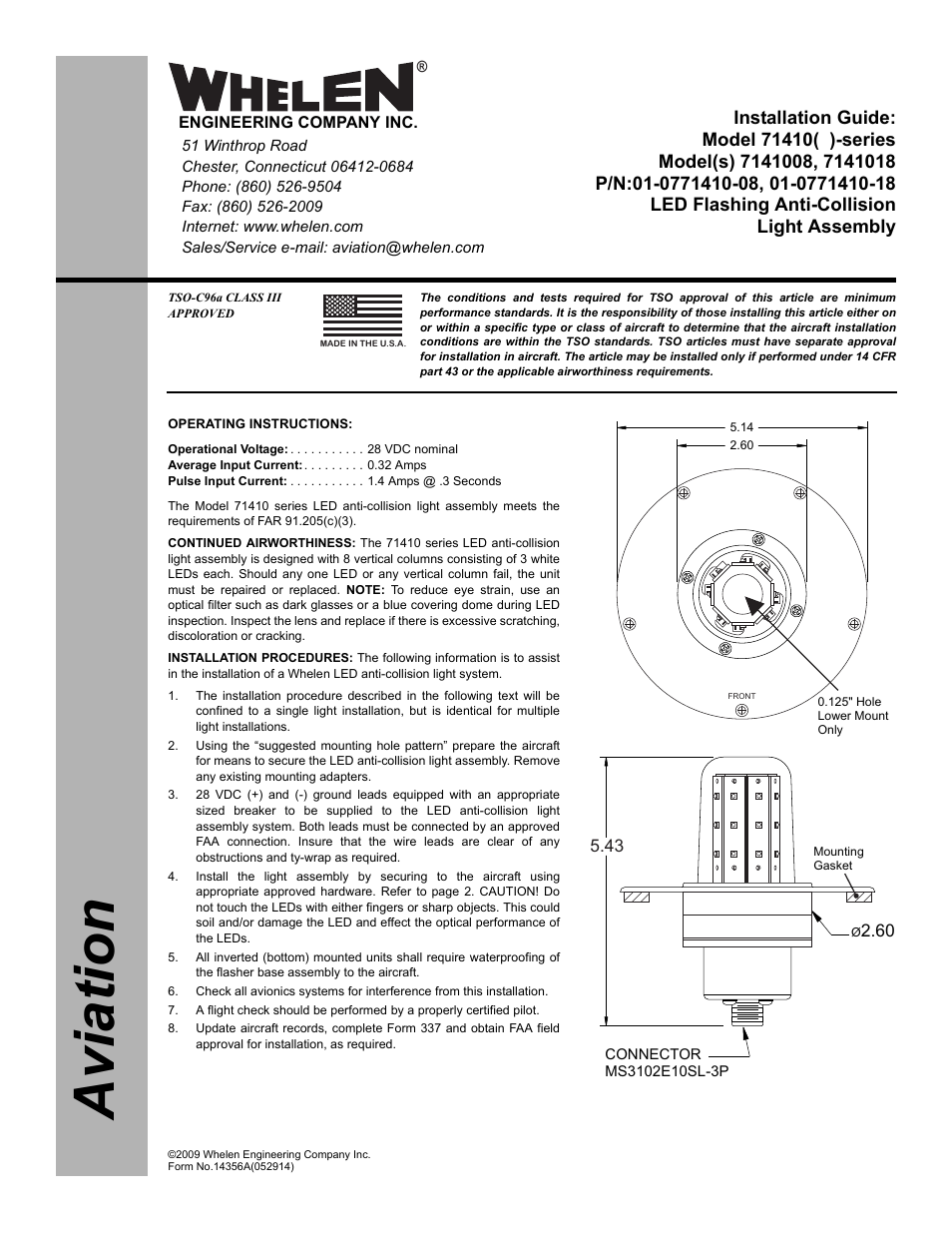 Whelen 7141008 User Manual | 2 pages