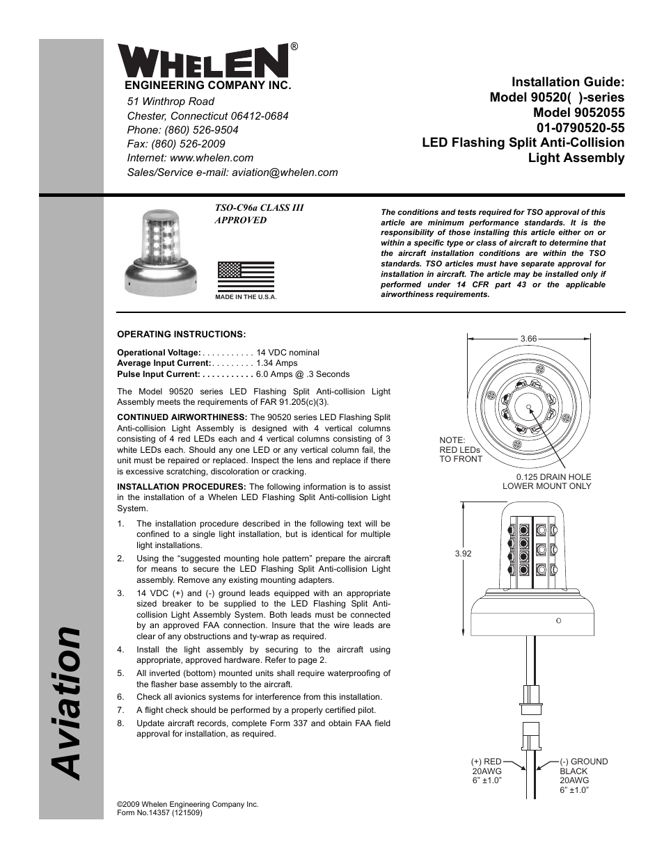 Whelen 9052055 User Manual | 2 pages