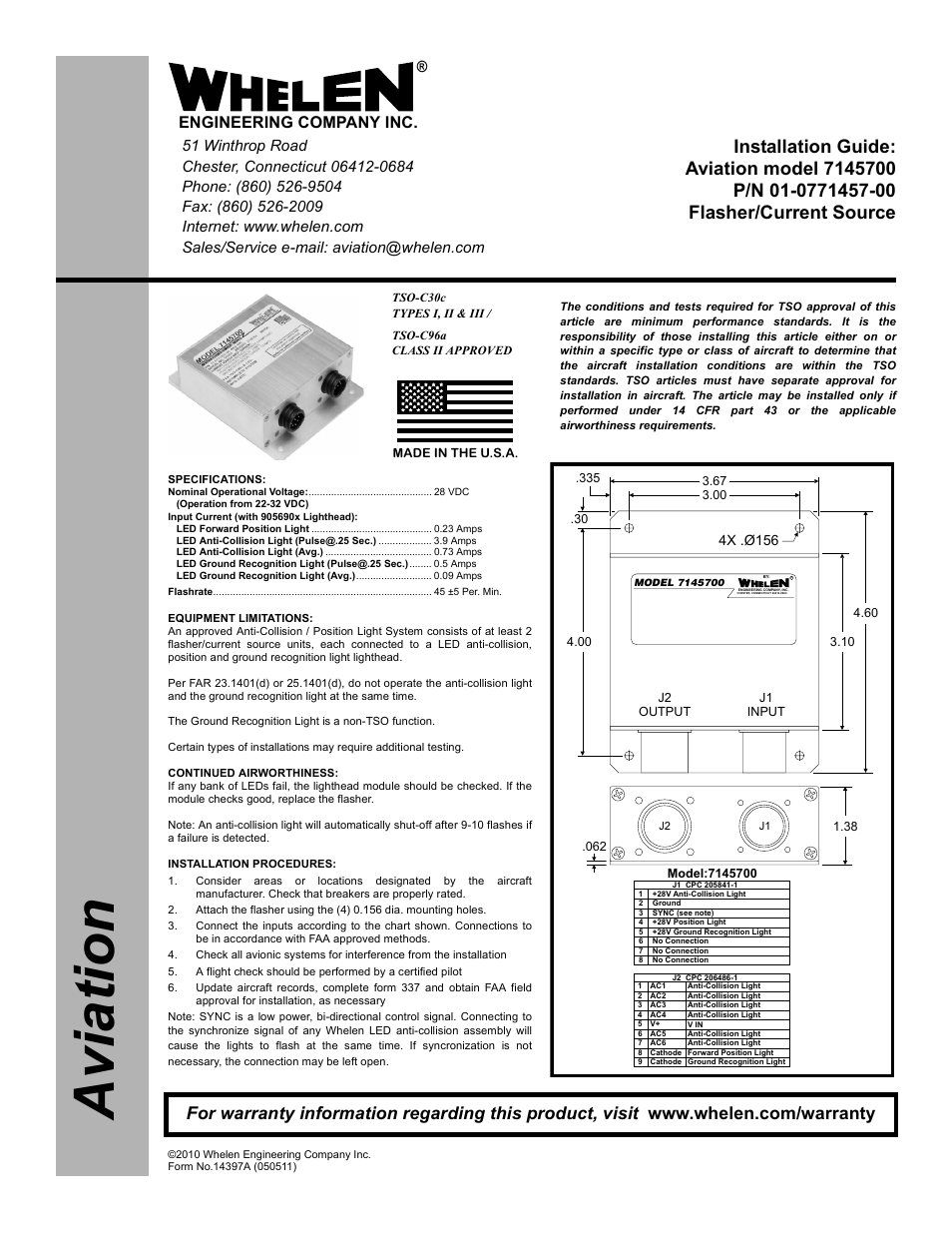 Whelen 7145700 User Manual | 1 page