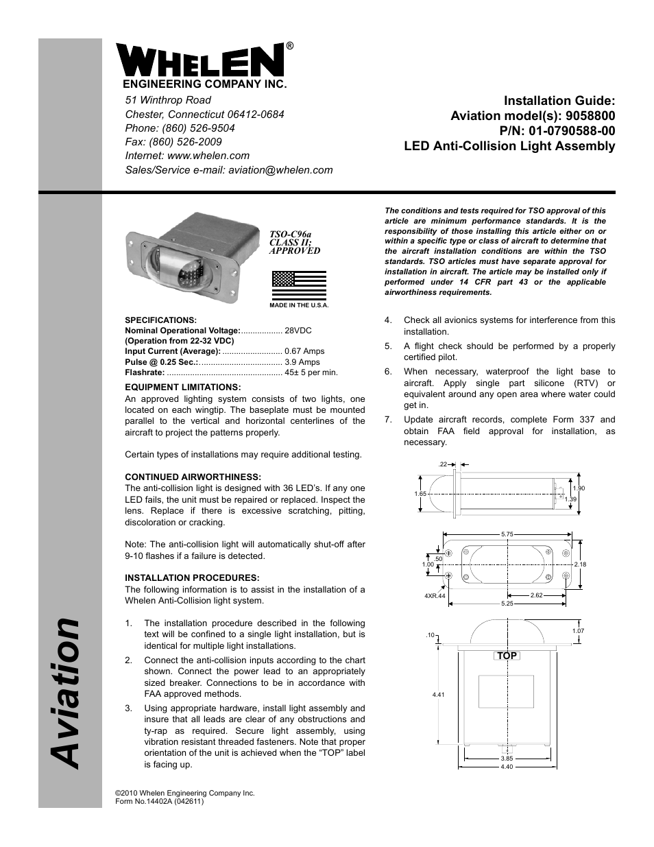 Whelen 9058800 User Manual | 2 pages